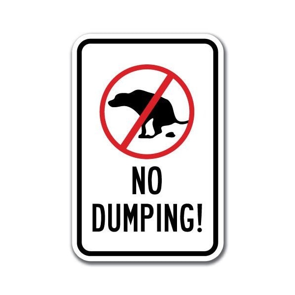 Signmission 18 in Height, 0.12 in Width, Aluminum, 12" x 18", A-1218 No Dumping - DogGraphic A-1218 No Dumping - DogGraphic - main